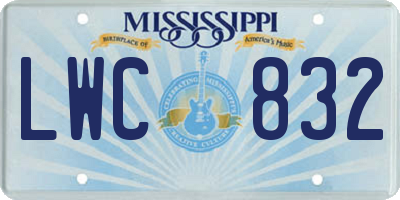 MS license plate LWC832
