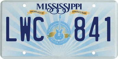 MS license plate LWC841
