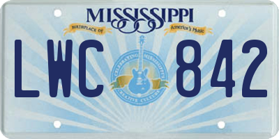 MS license plate LWC842