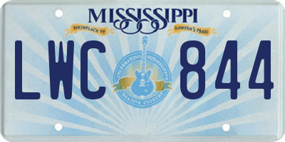 MS license plate LWC844