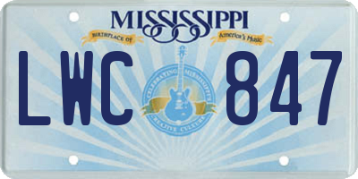 MS license plate LWC847