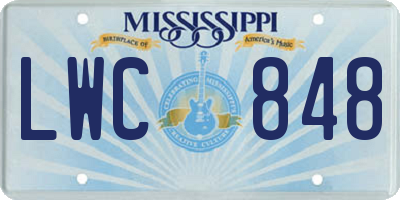 MS license plate LWC848