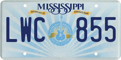 MS license plate LWC855