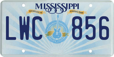 MS license plate LWC856