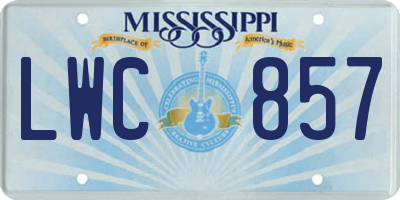 MS license plate LWC857