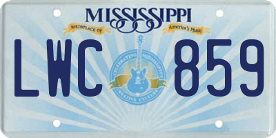 MS license plate LWC859