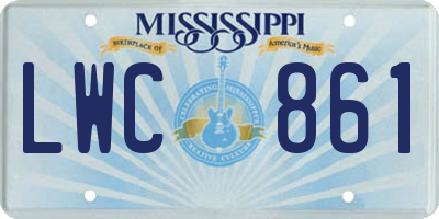 MS license plate LWC861