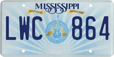 MS license plate LWC864