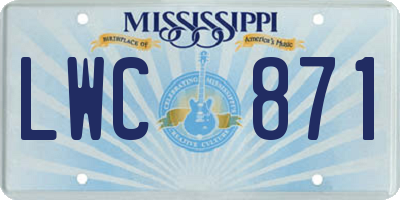 MS license plate LWC871