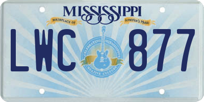 MS license plate LWC877