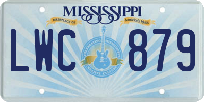 MS license plate LWC879