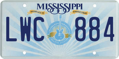 MS license plate LWC884
