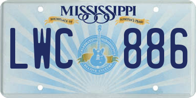 MS license plate LWC886