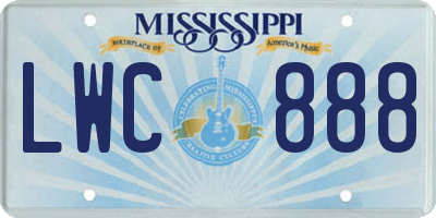 MS license plate LWC888