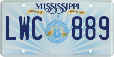 MS license plate LWC889