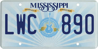 MS license plate LWC890
