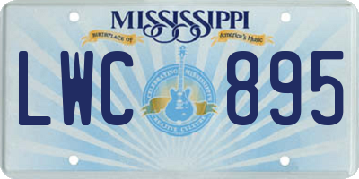MS license plate LWC895