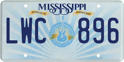 MS license plate LWC896