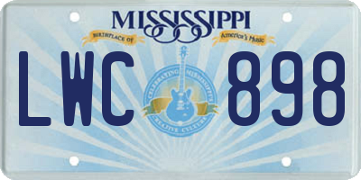 MS license plate LWC898