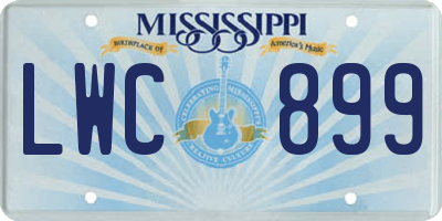 MS license plate LWC899