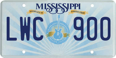 MS license plate LWC900