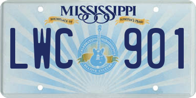 MS license plate LWC901