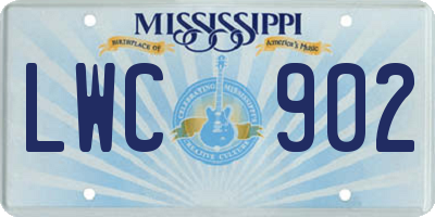 MS license plate LWC902