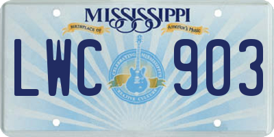 MS license plate LWC903