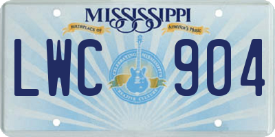 MS license plate LWC904