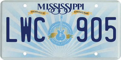 MS license plate LWC905