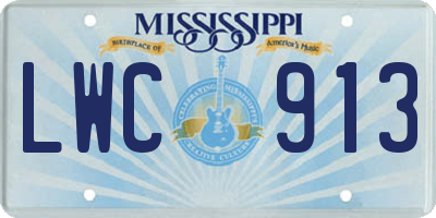 MS license plate LWC913