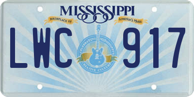 MS license plate LWC917