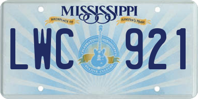 MS license plate LWC921