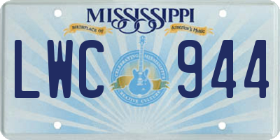 MS license plate LWC944