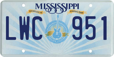 MS license plate LWC951