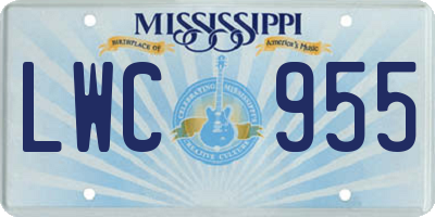MS license plate LWC955