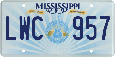 MS license plate LWC957