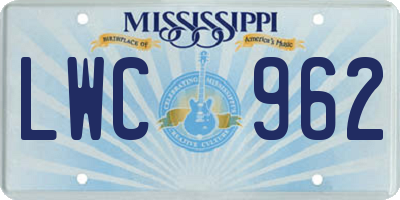 MS license plate LWC962
