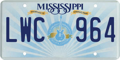 MS license plate LWC964