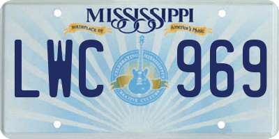 MS license plate LWC969