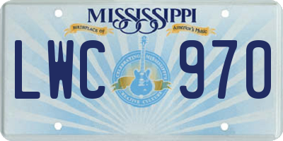 MS license plate LWC970
