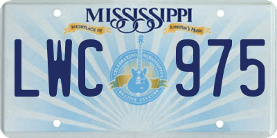 MS license plate LWC975