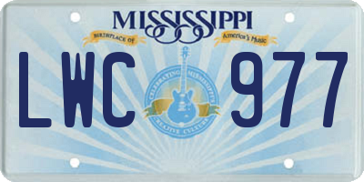 MS license plate LWC977