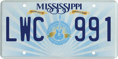 MS license plate LWC991