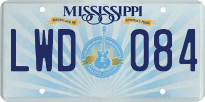 MS license plate LWD084