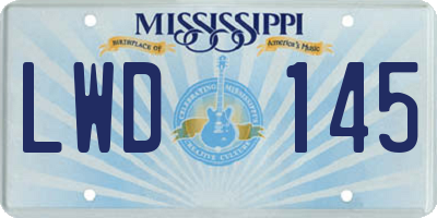 MS license plate LWD145