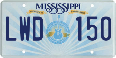 MS license plate LWD150
