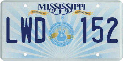 MS license plate LWD152
