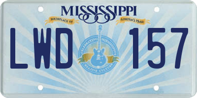 MS license plate LWD157