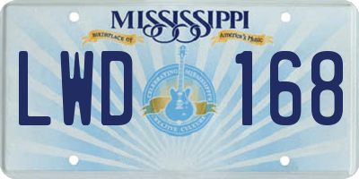 MS license plate LWD168